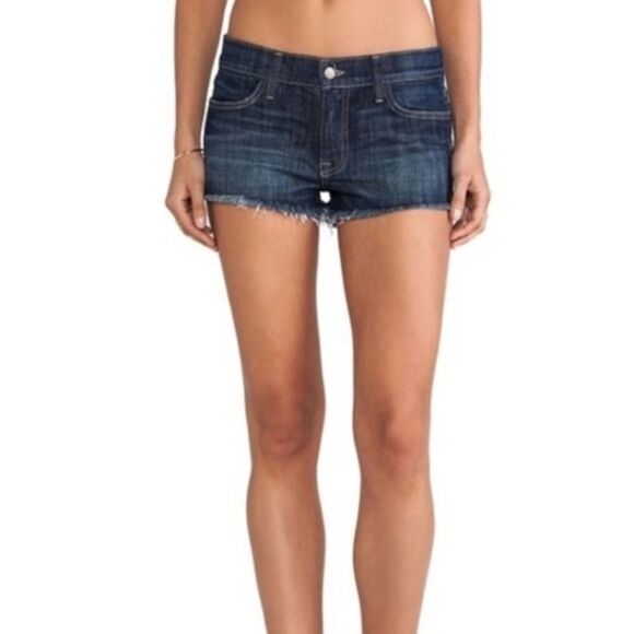 WILDFOX Lara Cutoff Denim Shorts in Voo doo fringe jean shorts size 27 nwt - Picture 1 of 8